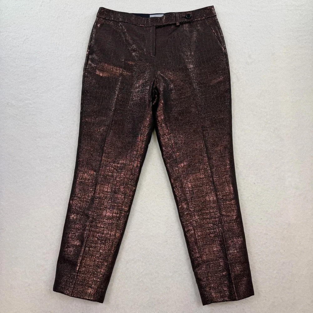 NWT Pure Collection Metallic Ankle Length Trouser Pants Size 6